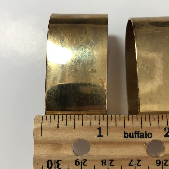 4 Brass Napkin Rings Holders Unpolished Natural Patina X - Picture 7 of 9